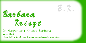 barbara kriszt business card